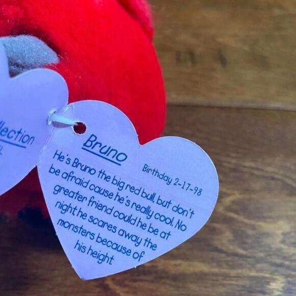 SWIBCO Puffkins Vintage 1990s "Bruno" Bull Plush - Picture 2 of 3